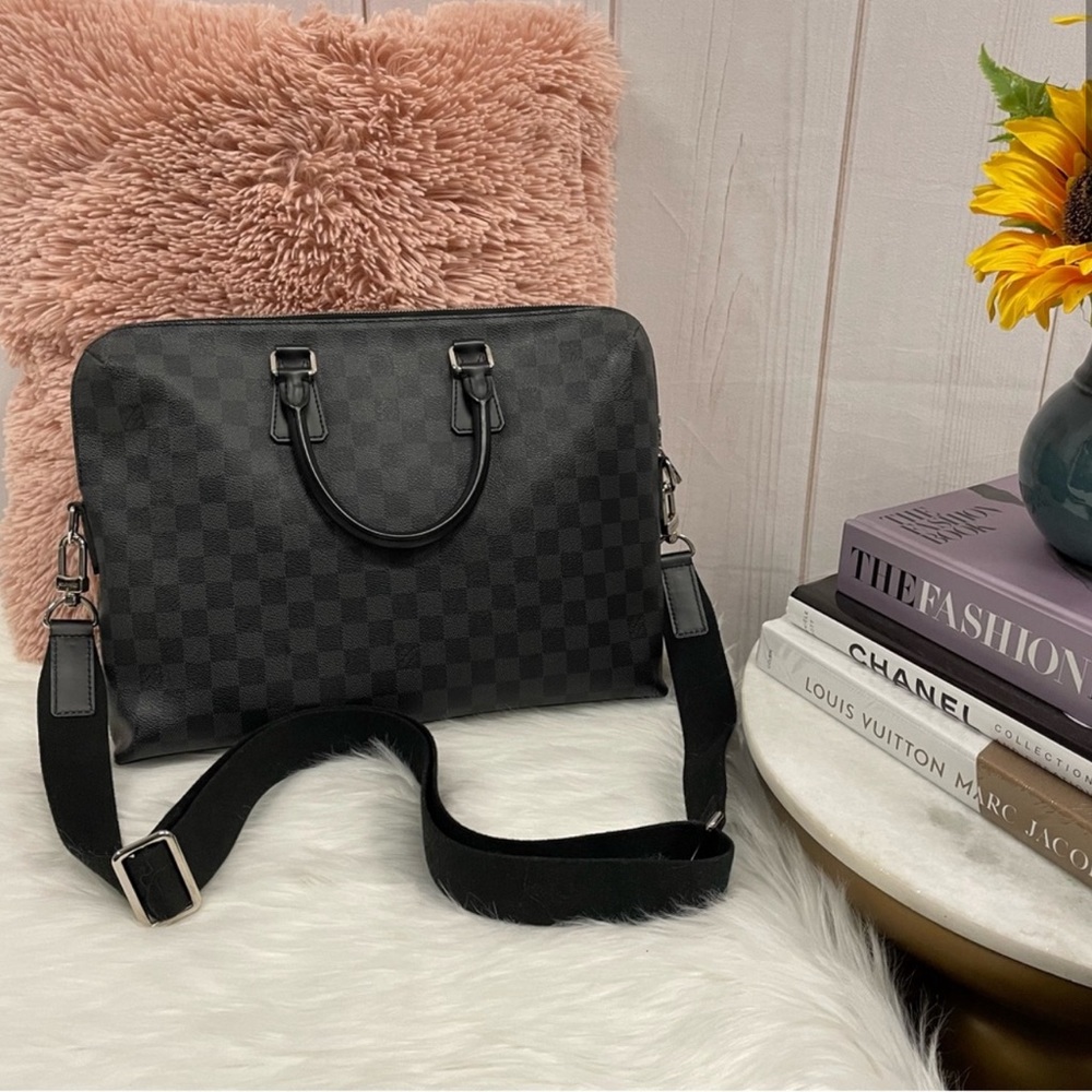 louis vuitton damier graphite porte-documents voyage messenger